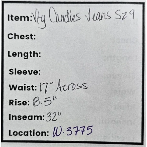 Vtg Y2K Candie's Jeans Juniors Sz 9 Bootcut Flare Bell Light Low Hippie Grunge - Picture 7 of 7